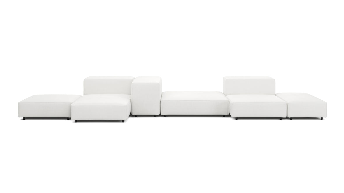 Extrasoft - Extrasoft Sectional Sofa, Combination 2, Left, White Linen