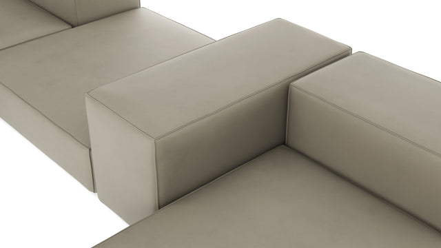 Extrasoft - Extrasoft Sectional Sofa, Combination 2, Right, Beige Gray Vegan Leather