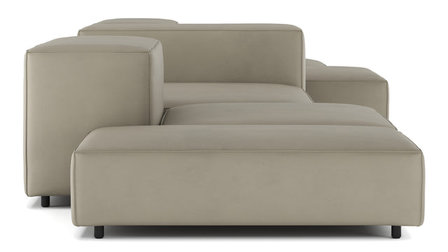 Extrasoft - Extrasoft Sectional Sofa, Combination 2, Right, Beige Gray Vegan Leather