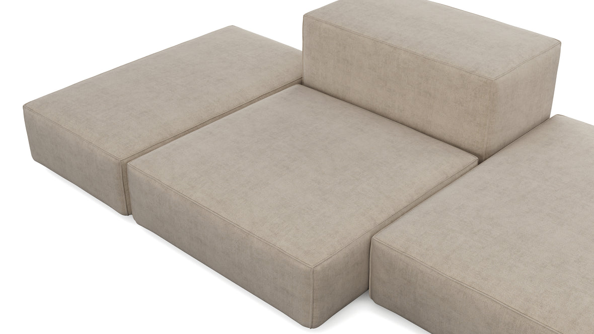 Extrasoft - Extrasoft Sectional Sofa, Combination 2, Right, Biscotti Brushed Weave