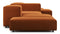 Extrasoft - Extrasoft Sectional Sofa, Combination 2, Right, Burnt Orange Velvet