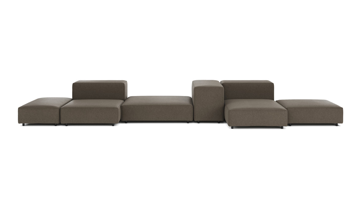 Extrasoft - Extrasoft Sectional Sofa, Combination 2, Right, Coffee Brushed Weave