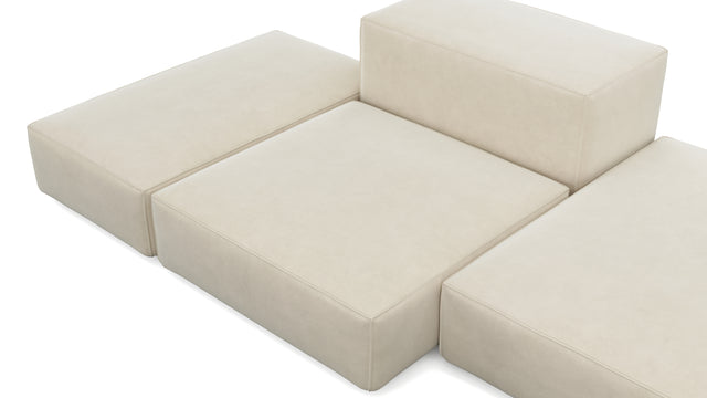 Extrasoft - Extrasoft Sectional Sofa, Combination 2, Right, Eggshell Vegan Suede