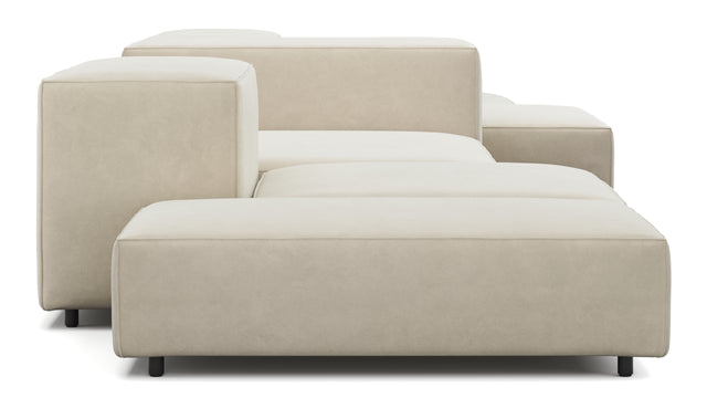 Extrasoft - Extrasoft Sectional Sofa, Combination 2, Right, Eggshell Vegan Suede