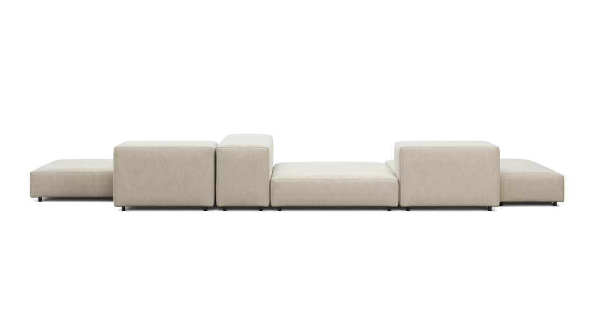 Extrasoft - Extrasoft Sectional Sofa, Combination 2, Right, Eggshell Vegan Suede