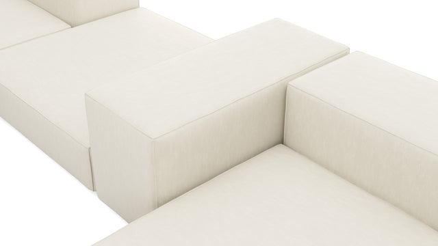 Extrasoft - Extrasoft Sectional Sofa, Combination 2, Right, Ivory Chenille