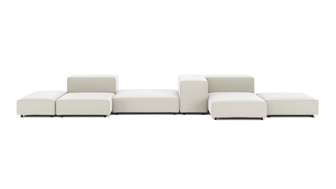 Extrasoft - Extrasoft Sectional Sofa, Combination 2, Right, Oatmeal Brushed Weave