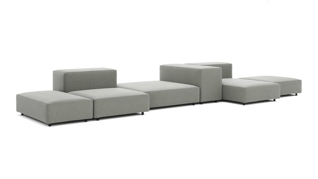 Extrasoft - Extrasoft Sectional Sofa, Combination 2, Right, Soft Gray Brushed Weave