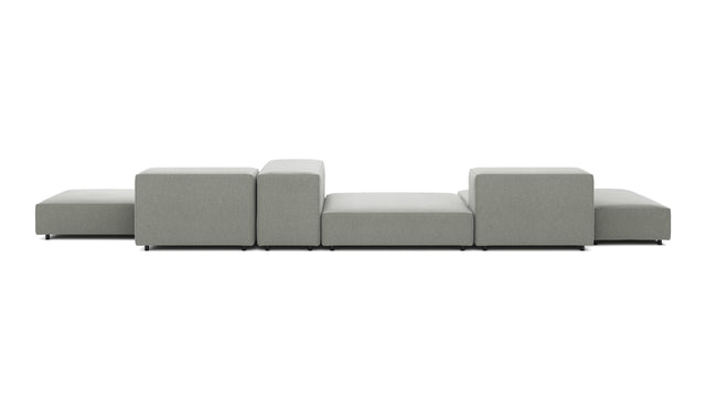 Extrasoft - Extrasoft Sectional Sofa, Combination 2, Right, Soft Gray Brushed Weave