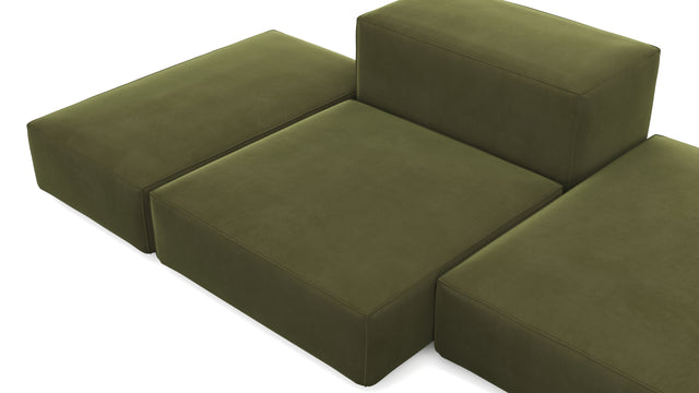 Extrasoft - Extrasoft Sectional Sofa, Combination 2, Right, Spruce Luxe Velvet