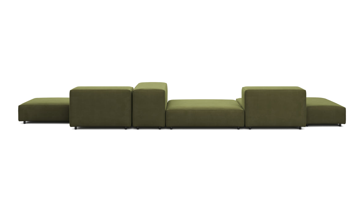 Extrasoft - Extrasoft Sectional Sofa, Combination 2, Right, Spruce Luxe Velvet