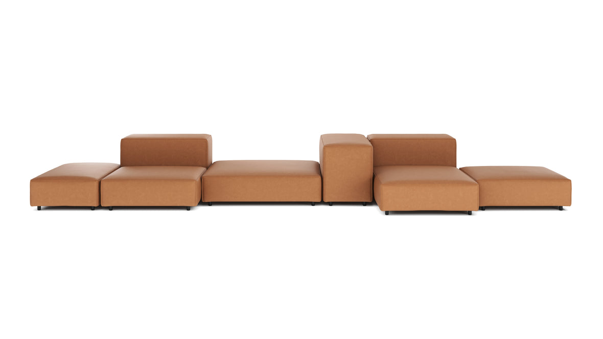 Extrasoft - Extrasoft Sectional Sofa, Combination 2, Right, Tan Vegan Leather