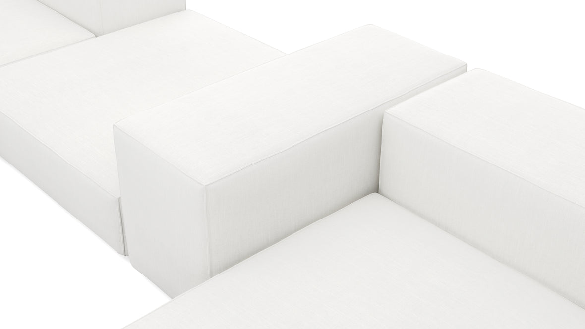 Extrasoft - Extrasoft Sectional Sofa, Combination 2, Right, White Linen