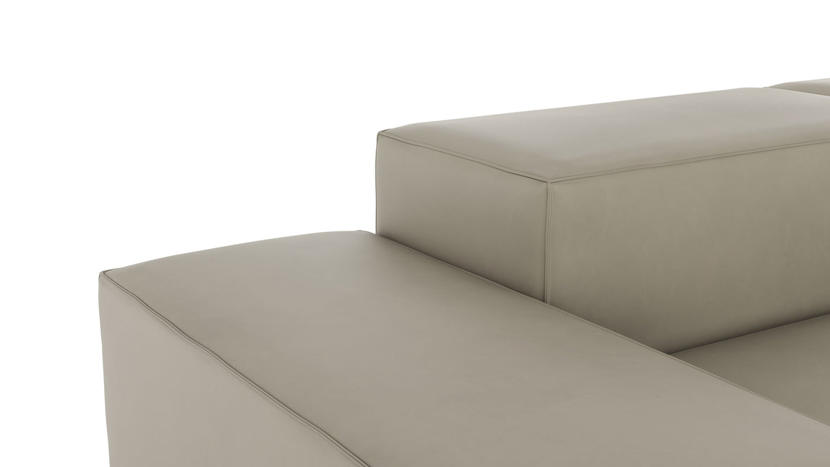 Extrasoft - Extrasoft Sectional Sofa, Large Left Corner, Beige Gray Vegan Leather