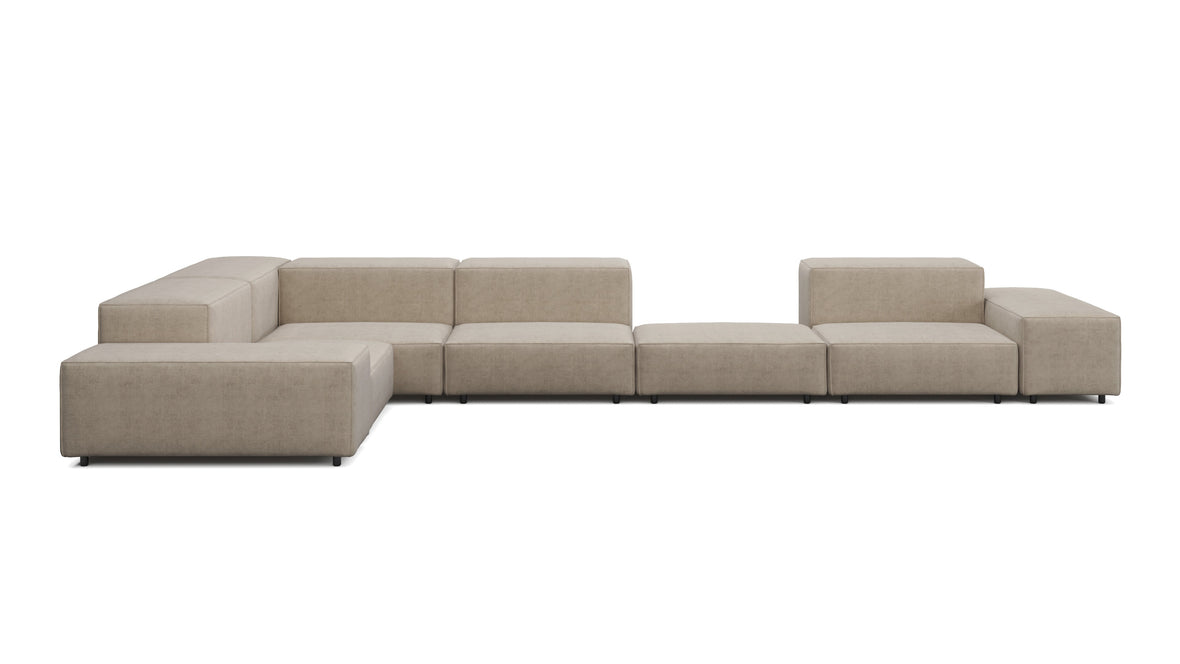 Extrasoft - Extrasoft Sectional Sofa, Large Left Corner, Biscotti Brushed Weave