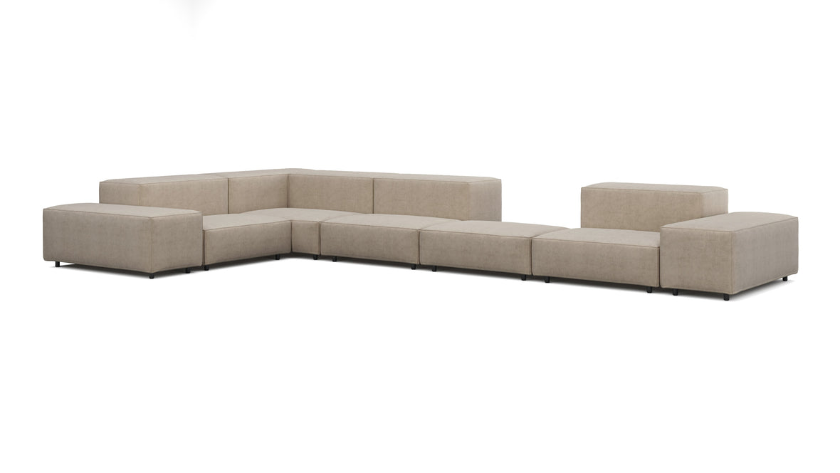 Extrasoft - Extrasoft Sectional Sofa, Large Left Corner, Biscotti Brushed Weave