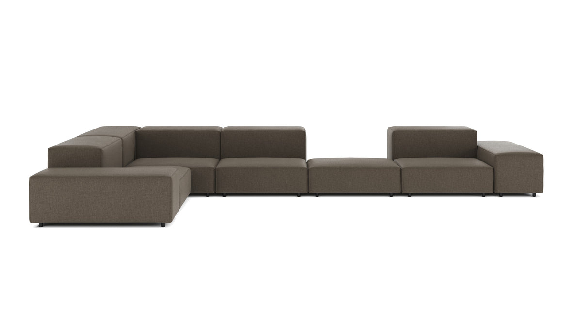 Extrasoft - Extrasoft Sectional Sofa, Large Left Corner, Coffee Brushed Weave