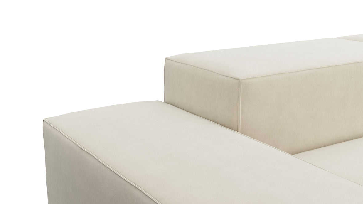 Extrasoft - Extrasoft Sectional Sofa, Large Left Corner, Eggshell Vegan Suede