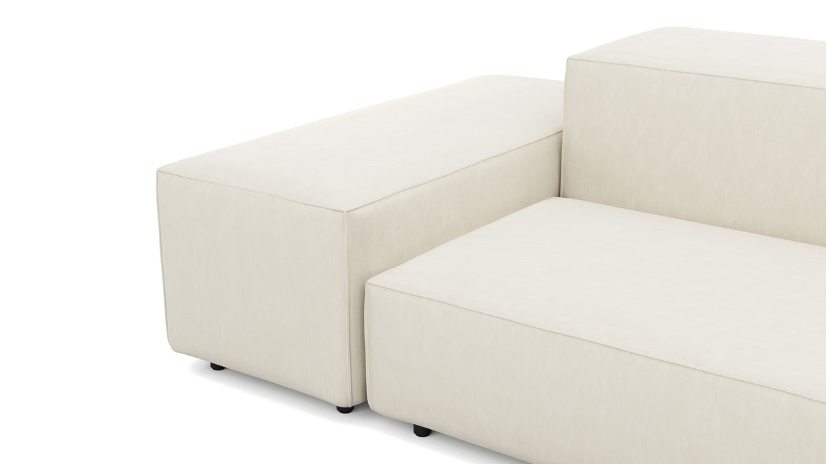 Extrasoft - Extrasoft Sectional Sofa, Large Left Corner, Ivory Chenille