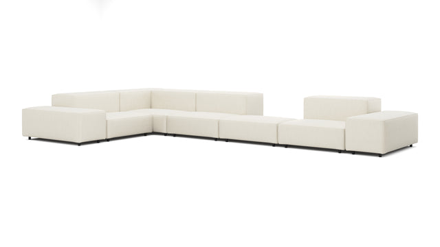 Extrasoft - Extrasoft Sectional Sofa, Large Left Corner, Ivory Chenille