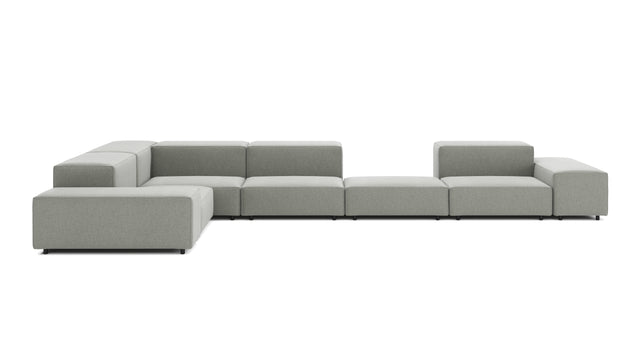 Extrasoft - Extrasoft Sectional Sofa, Large Left Corner, Soft Gray Brushed Weave