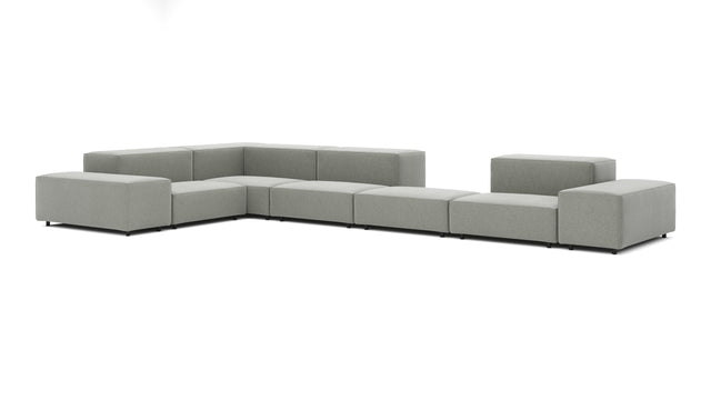 Extrasoft - Extrasoft Sectional Sofa, Large Left Corner, Soft Gray Brushed Weave