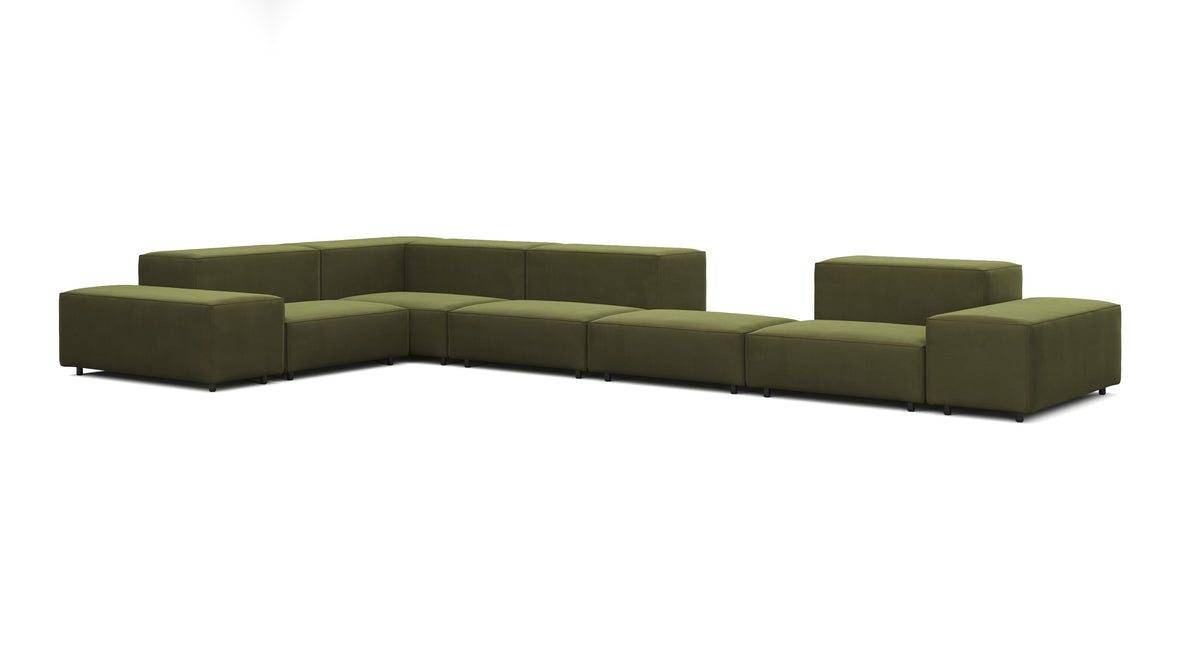 Extrasoft - Extrasoft Sectional Sofa, Large Left Corner, Spruce Luxe Velvet