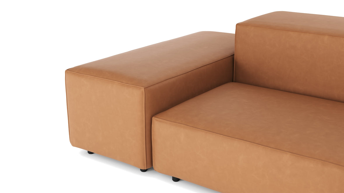 Extrasoft - Extrasoft Sectional Sofa, Large Left Corner, Tan Vegan Leather