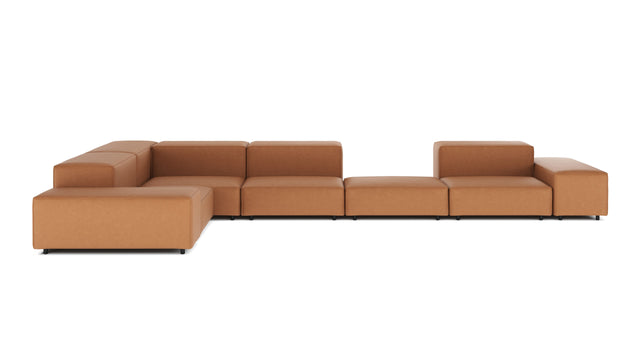 Extrasoft - Extrasoft Sectional Sofa, Large Left Corner, Tan Vegan Leather