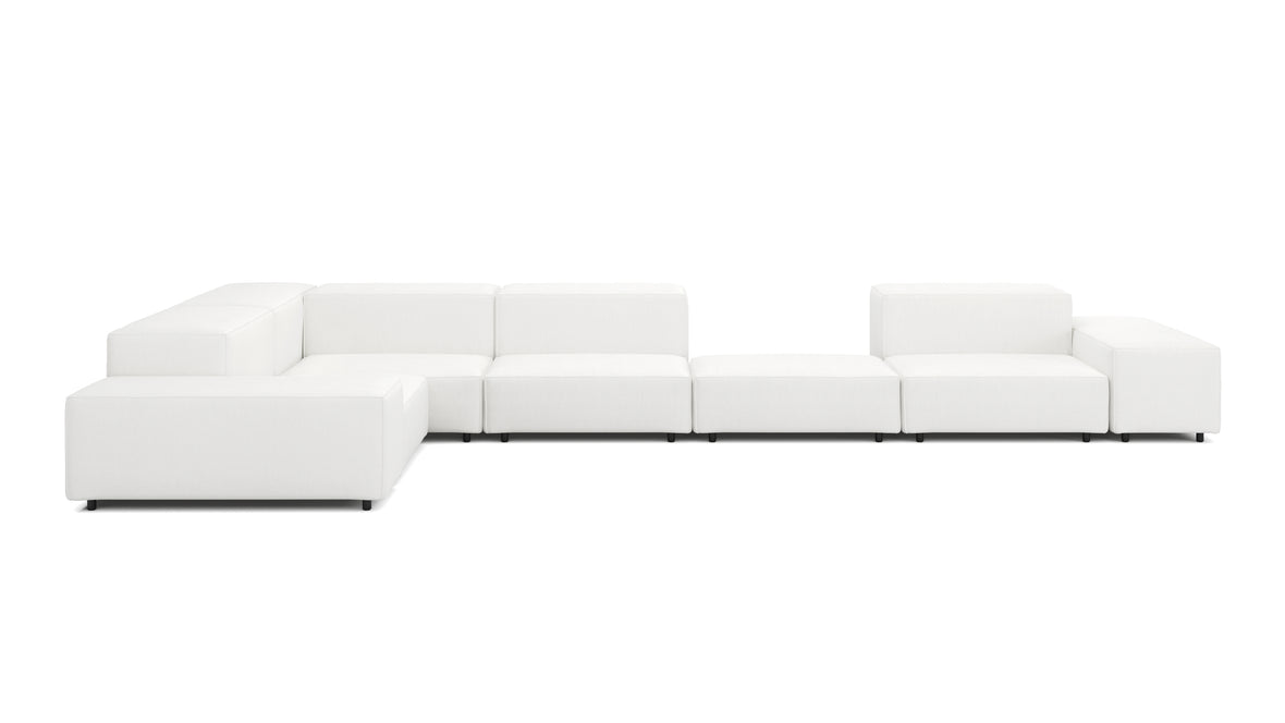 Extrasoft - Extrasoft Sectional Sofa, Large Left Corner, White Linen