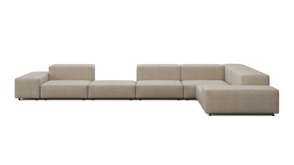 Extrasoft - Extrasoft Sectional Sofa, Large Right Corner, Biscotti Brushed Weave