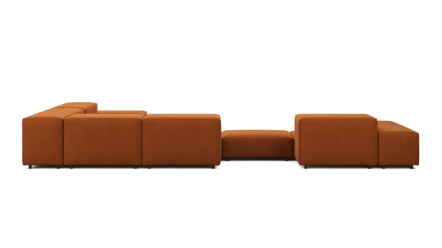 Extrasoft - Extrasoft Sectional Sofa, Large Right Corner, Burnt Orange Velvet