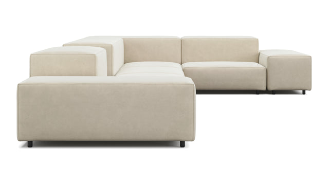 Extrasoft - Extrasoft Sectional Sofa, Large Right Corner, Eggshell Vegan Suede