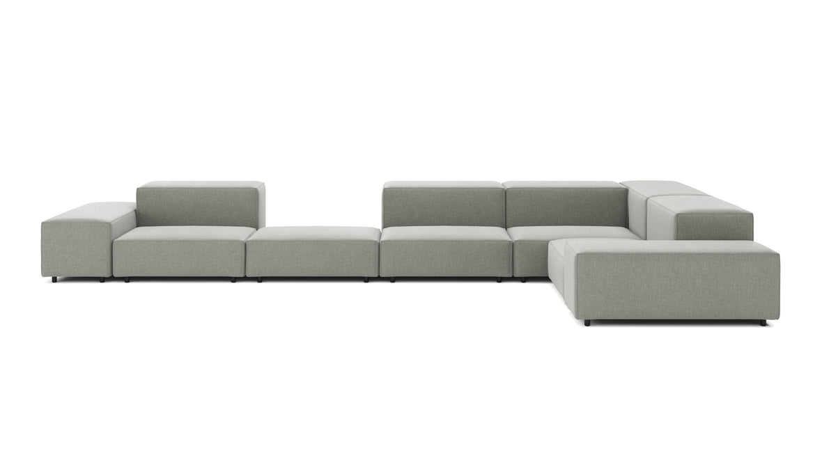 Extrasoft - Extrasoft Sectional Sofa, Large Right Corner, Soft Gray Brushed Weave