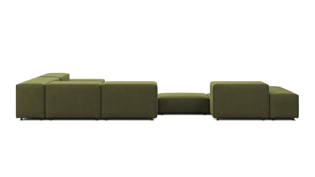 Extrasoft - Extrasoft Sectional Sofa, Large Right Corner, Spruce Luxe Velvet