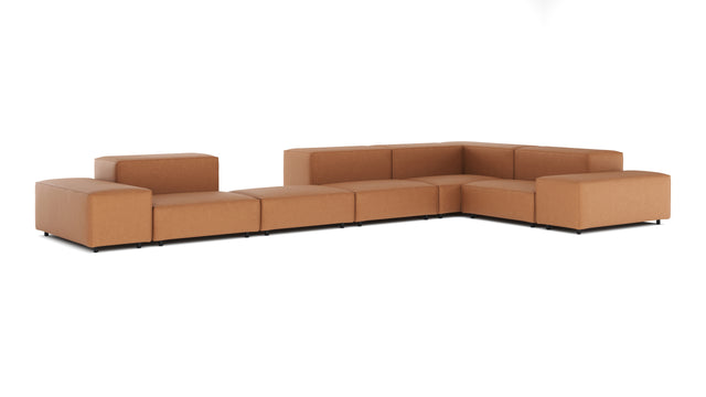 Extrasoft - Extrasoft Sectional Sofa, Large Right Corner, Tan Vegan Leather