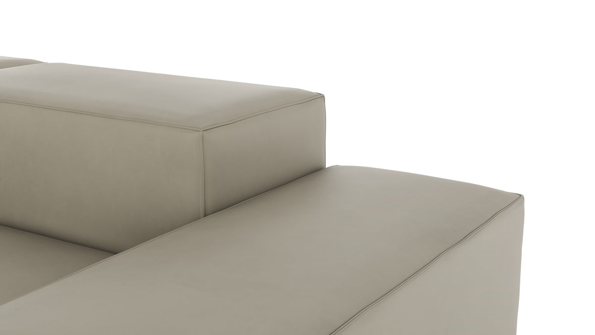 Extrasoft - Extrasoft Sectional Sofa, Left Corner, Beige Gray Vegan Leather