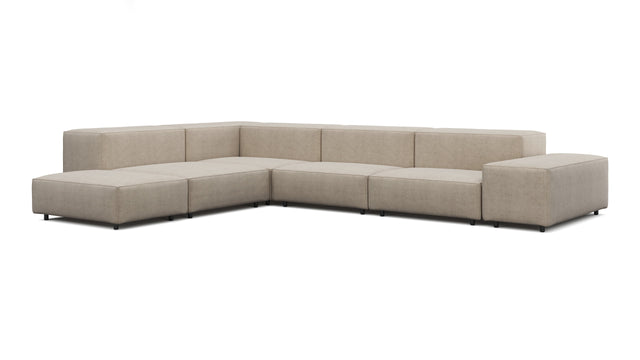 Extrasoft - Extrasoft Sectional Sofa, Left Corner, Biscotti Brushed Weave