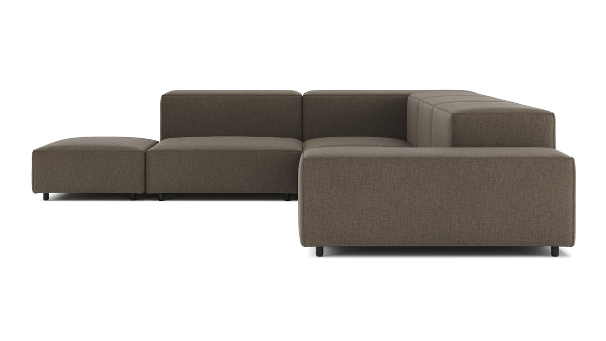 Extrasoft - Extrasoft Sectional Sofa, Left Corner, Coffee Brushed Weave