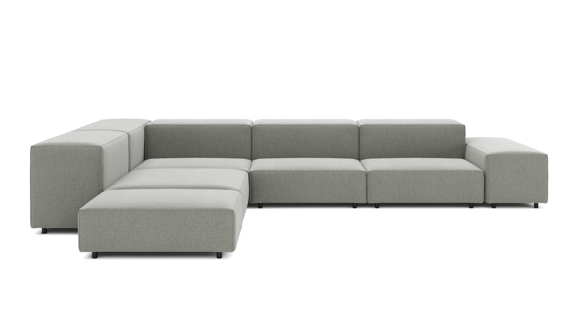 Extrasoft - Extrasoft Sectional Sofa, Left Corner, Soft Gray Brushed Weave