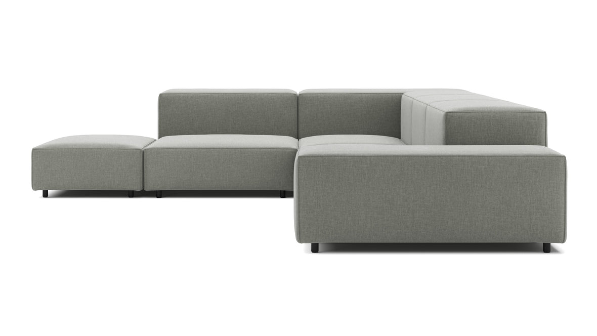 Extrasoft - Extrasoft Sectional Sofa, Left Corner, Soft Gray Brushed Weave