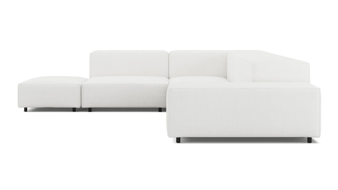 Extrasoft - Extrasoft Sectional Sofa, Left Corner, White Linen