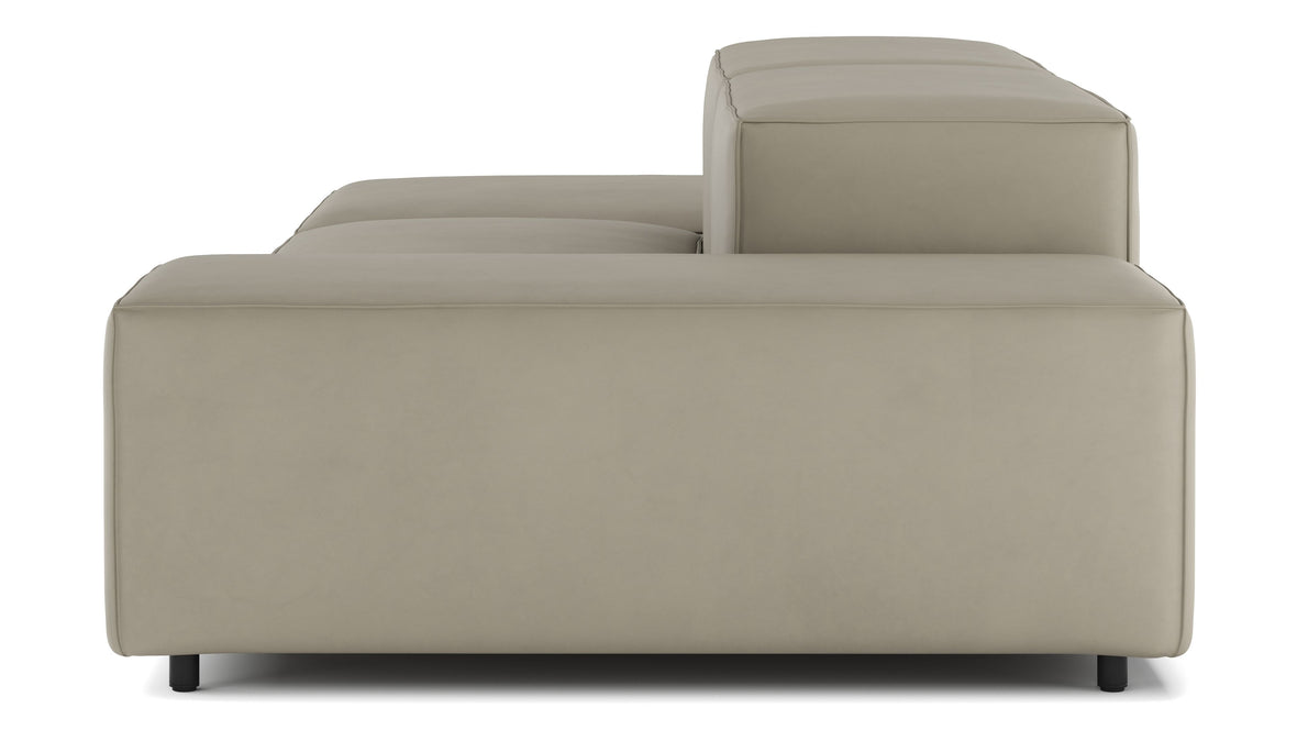 Extrasoft - Extrasoft Sectional Sofa, Open End Sofa, Left, Beige Gray Vegan Leather