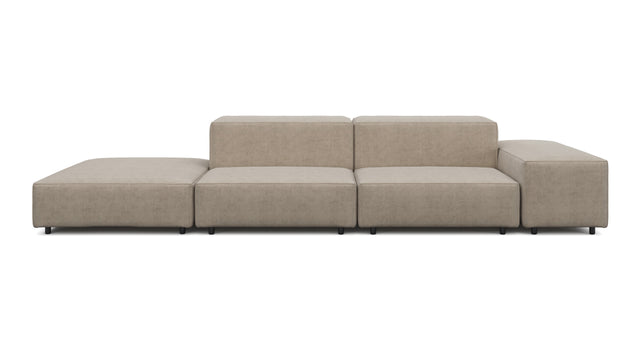 Extrasoft - Extrasoft Sectional Sofa, Open End Sofa, Left, Biscotti Brushed Weave