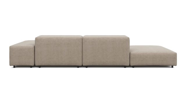 Extrasoft - Extrasoft Sectional Sofa, Open End Sofa, Left, Biscotti Brushed Weave