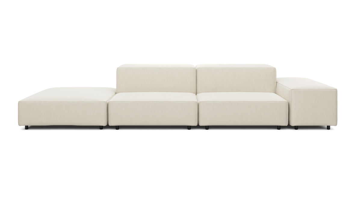 Extrasoft - Extrasoft Sectional Sofa, Open End Sofa, Left, Ivory Chenille