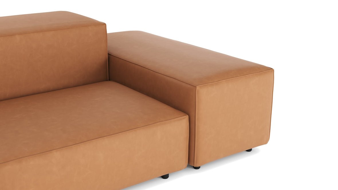 Extrasoft - Extrasoft Sectional Sofa, Open End Sofa, Left, Tan Vegan Leather