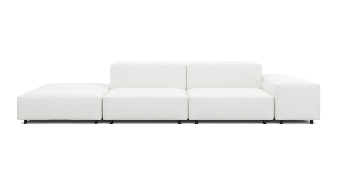 Extrasoft - Extrasoft Sectional Sofa, Open End Sofa, Left, White Linen