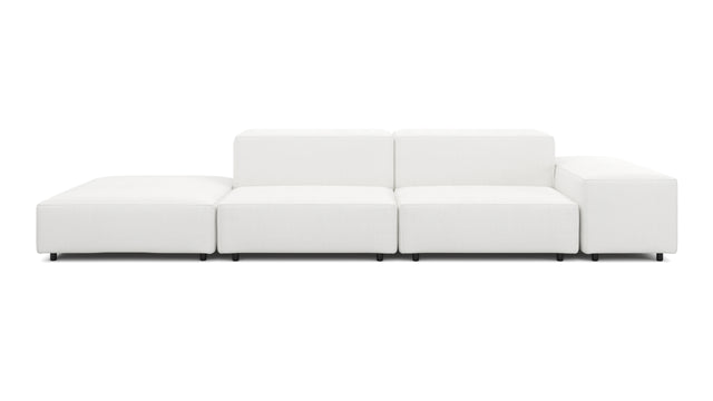 Extrasoft - Extrasoft Sectional Sofa, Open End Sofa, Left, White Linen