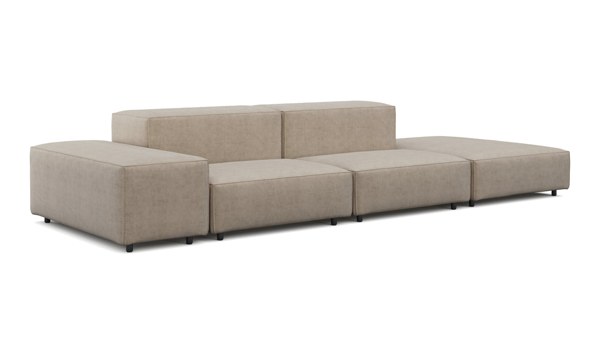 Extrasoft - Extrasoft Sectional Sofa, Open End Sofa, Right, Biscotti Brushed Weave